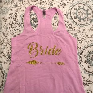 Light Pink/ Purple-ish BRIDE tank w/ glitter